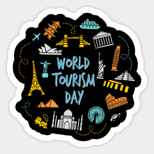 World Tourism Day - Love To Travel Across The World Sticker